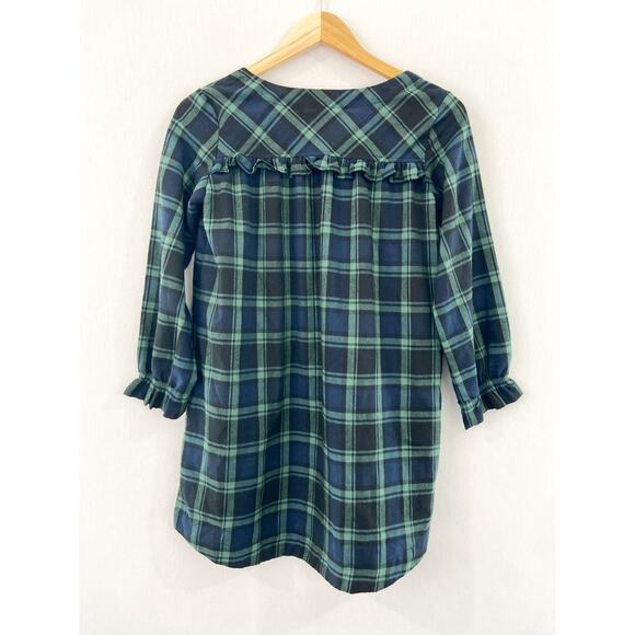 J. Crew Crewcuts Girls Green Flannel Nightgown Dress size Large 10-11 Tartan - Picture 3 of 7